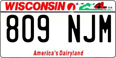 WI license plate 809NJM