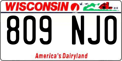 WI license plate 809NJO