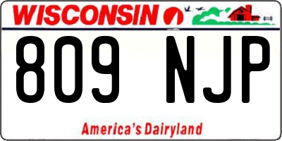WI license plate 809NJP