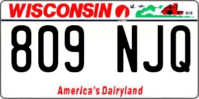WI license plate 809NJQ