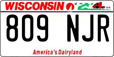 WI license plate 809NJR