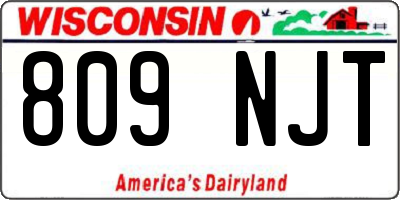 WI license plate 809NJT
