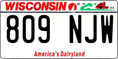 WI license plate 809NJW