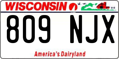 WI license plate 809NJX