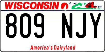 WI license plate 809NJY