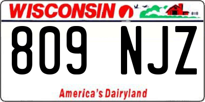 WI license plate 809NJZ