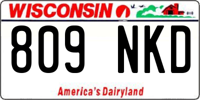 WI license plate 809NKD