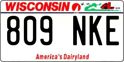 WI license plate 809NKE