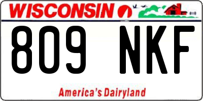 WI license plate 809NKF