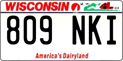 WI license plate 809NKI