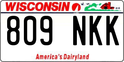 WI license plate 809NKK