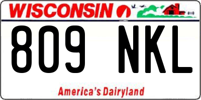 WI license plate 809NKL