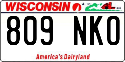 WI license plate 809NKO