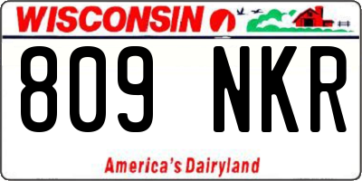 WI license plate 809NKR