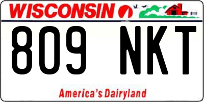 WI license plate 809NKT