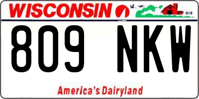 WI license plate 809NKW