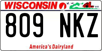 WI license plate 809NKZ