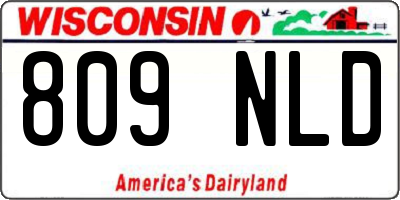 WI license plate 809NLD