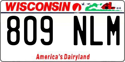 WI license plate 809NLM