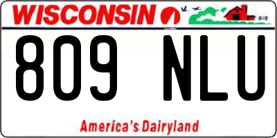 WI license plate 809NLU