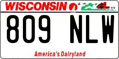 WI license plate 809NLW