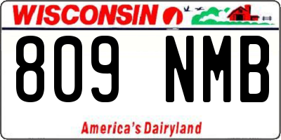 WI license plate 809NMB