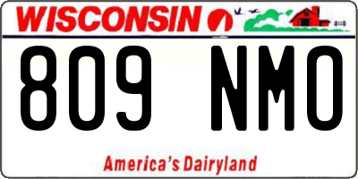 WI license plate 809NMO