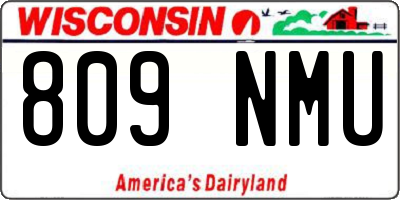 WI license plate 809NMU