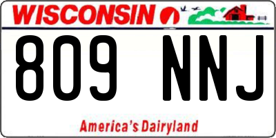 WI license plate 809NNJ