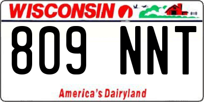 WI license plate 809NNT