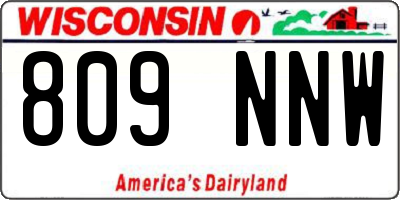 WI license plate 809NNW