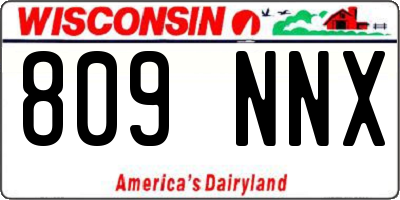 WI license plate 809NNX