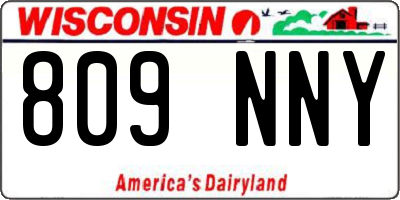 WI license plate 809NNY