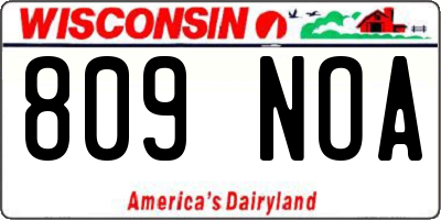 WI license plate 809NOA