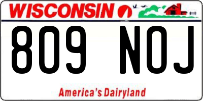 WI license plate 809NOJ