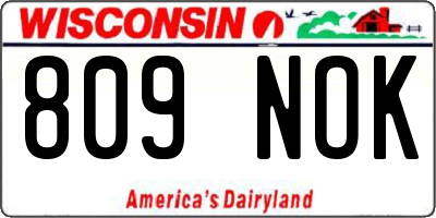 WI license plate 809NOK