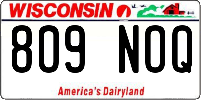 WI license plate 809NOQ