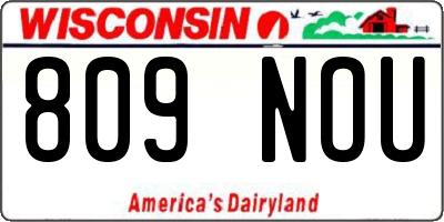 WI license plate 809NOU
