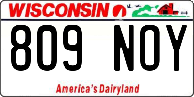 WI license plate 809NOY