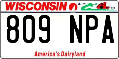 WI license plate 809NPA