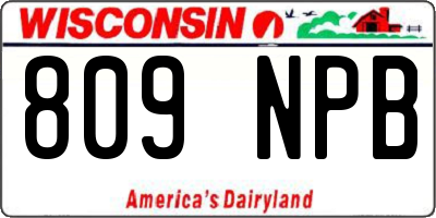 WI license plate 809NPB