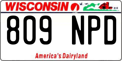 WI license plate 809NPD