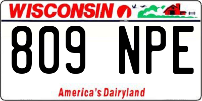 WI license plate 809NPE