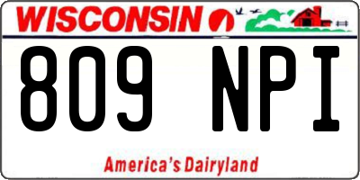 WI license plate 809NPI