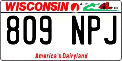 WI license plate 809NPJ