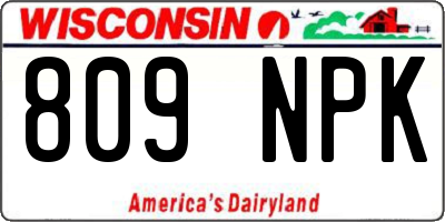 WI license plate 809NPK