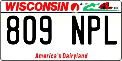 WI license plate 809NPL