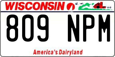 WI license plate 809NPM