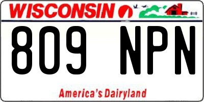 WI license plate 809NPN
