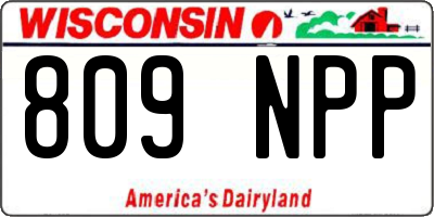 WI license plate 809NPP
